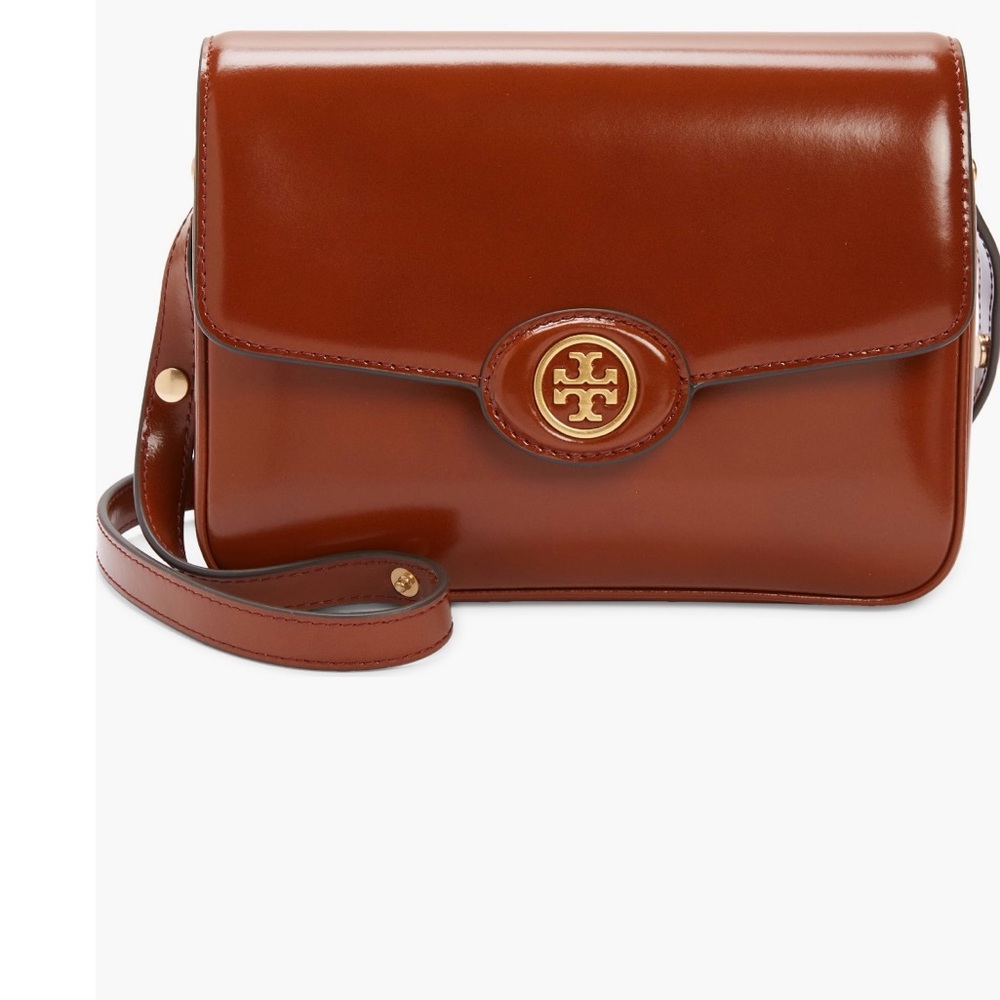 Tory Burch Brown Crossbody Bag with Gold Logo